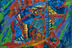 "Рыба 1", 2011, бум./смеш. техника, 40x40