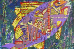 "Рыба 2", 2011, бум./смеш. техника, 40x40