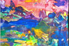 "Вечерний сад", 2009, бум./монотипия, 32x32