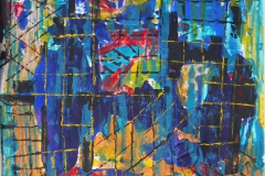 "Таймс сквер", 2009, бум./смеш. техника, 44x44