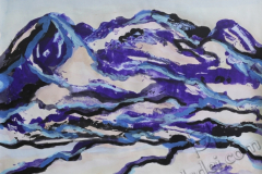 "Зимние горы", 2011, бум./смеш. техника, 25x36