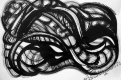 "Пространство времени 2",2016, бум/тушь, 70х100