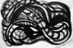 "Пространство времени 2",2016, бум/тушь, 70х100