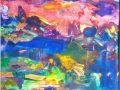 "Вечерний сад", 2009, бум./монотипия, 32x32