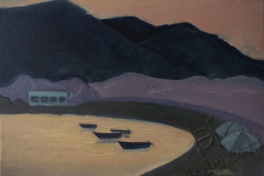 «Хараки. Закат на пляже», июль 2014, к/м, 30х40