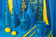 «Натюрморт в синих тонах», 2018, х/м, 50х60
