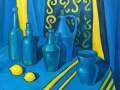 «Натюрморт в синих тонах», 2018, х/м, 50х60