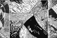 «Сотворение 2», триптих, 2004, X3, 32x63