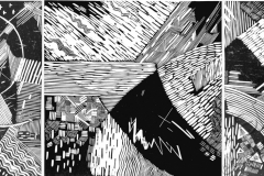 «Сотворение 2», триптих, 2004, X3, 32x63
